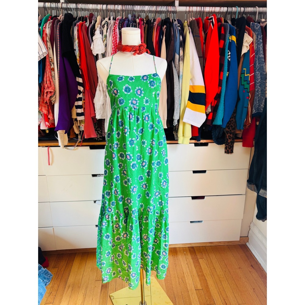 Xirena Fae Dress in Green Poppy Maxi Dress Womens Small Green Smocked Tiered‎